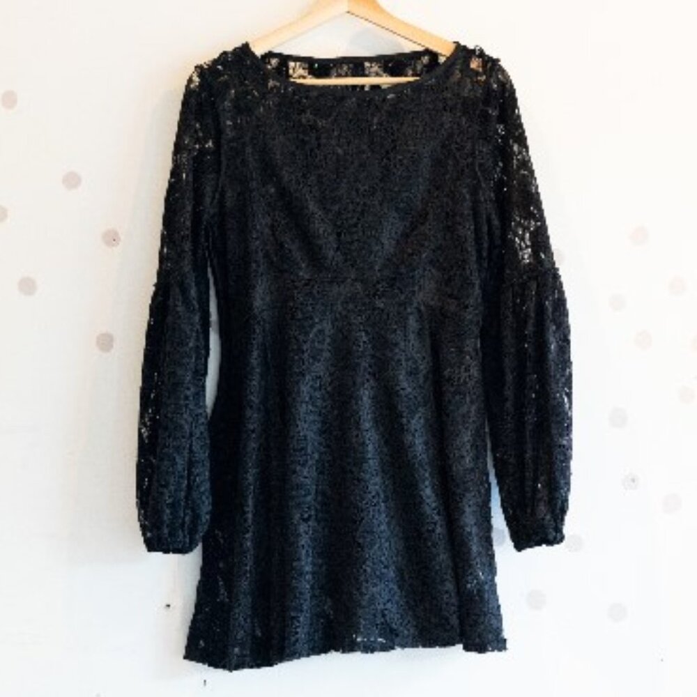 Free People | Black Crochet Lace Dress